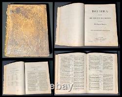 1866 HUGE HOLY BIBLE antique POST CIVIL WAR ERA with Family Record