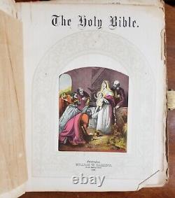 1866 Holy Bible William Harding 1796 Warner Family Portraits Genealogy Indiana