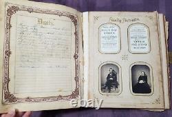 1866 Holy Bible William Harding 1796 Warner Family Portraits Genealogy Indiana