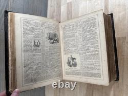 1867 HOLY BIBLE antique POST CIVIL WAR leather INGRAM COBBIN old ILLUSTRATED