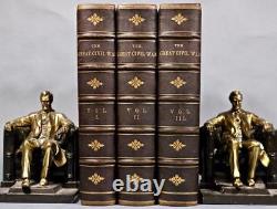 1867 The Great Civil War Abraham Lincoln Illustrated Full Leather Bindings 12x9