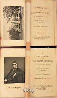 1868 antique CIVIL WAR history CONSTITUTIONAL VIEW WAR BETWEEN STATES 2vol compl