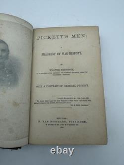 1870 Pickett's Men Walter Harrison Gettysburg Confederate Civil War 1st Ed