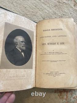1875 Jones PERSONAL REMINISCENCES OF GEN ROBERT E LEE Civil War Rare Book