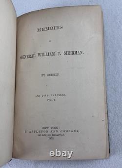 1875 Memoirs of General W. T. Sherman First Edition 2 Vol Set Civil War Maps