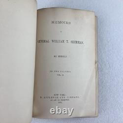 1875 Memoirs of General W. T. Sherman First Edition 2 Vol Set Civil War Maps