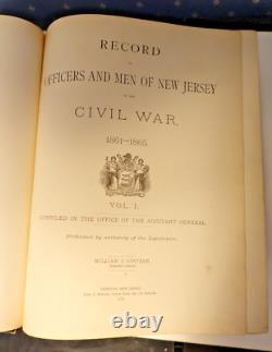 1876 RECORD OF OFFICERS and MEN of NEW JERSEY IN THE CIVIL WAR, 1861-1865 2 Vols