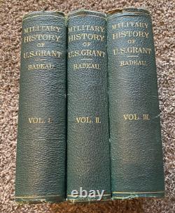 1881 Civil War MILITARY HISTORY OF GENERAL ULYSSES S. GRANT withFOLDING MAPS 3 vol