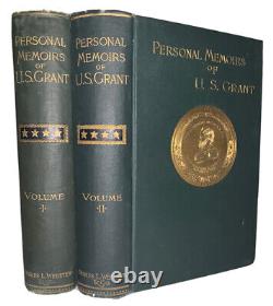 1885, 1st, PERSONAL MEMOIRS OF U. S. GRANT, IN 2 VOLUMES, AMERICAN CIVIL WAR