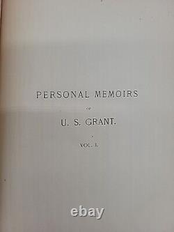 1885 Personal Memoirs Of U. S. Grant Civil War Abraham Lincoln Fine Leather