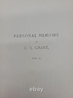 1885 Personal Memoirs Of U. S. Grant Civil War Abraham Lincoln Fine Leather