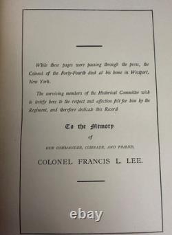 1887 Record Of The Forty-fourth Mass. Volunteer Militia In Nc Signed CIVIL War