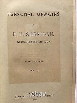 1888 Personal Memoirs of P H Sheridan Vol I & II Civil War History