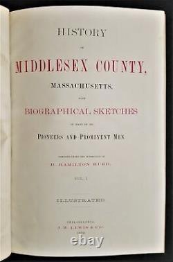 1890 antique MIDDLESEX COUNTY ma HISTORY BIOGRAPHICAL SKETCHES indian civil war