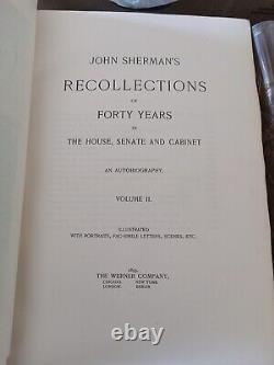1895 John Shermans Recollections SIGNED Limited Edition Abe Lincoln Civil War