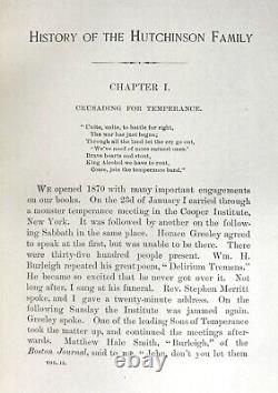 1896 us SINGING HUTCHINSONS Civil War music ABOLITIONIST Womens Suffrage SLAVERY