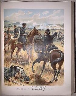 1897, 1st, CAMPFIRE AND BATTLEFIELD, AMERICAN CIVIL WAR, LEATHER FOLIO, JOHNSON