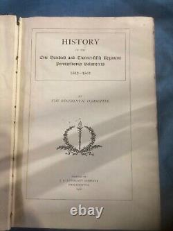 1906 History of 125th Regiment PA Vol Signed by Capt. Wm. Wallace -CIVIL WAR