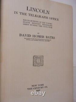 1907 LINCOLN IN THE TELEGRAPH OFFICE Signed by DAVID HOMER BATES CIVIL WAR 1st E