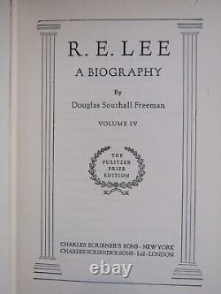1936 Freeman R. E. LEE, A BIOGRAPHY & RARE BOOKLET Civil War 4 V. PULITZER PRIZE