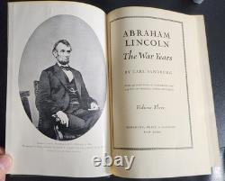 1939 Abraham Lincoln The War Years Carl Sandburg 4 Vol Civil War History