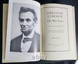1939 Abraham Lincoln The War Years Carl Sandburg 4 Vol Civil War History
