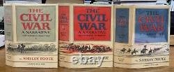 1958 Civil War A Narrative in 3 Volumes INSCRIBED by Author Shelby Foote