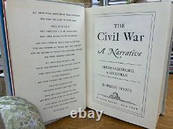 1958 Civil War A Narrative in 3 Volumes INSCRIBED by Author Shelby Foote