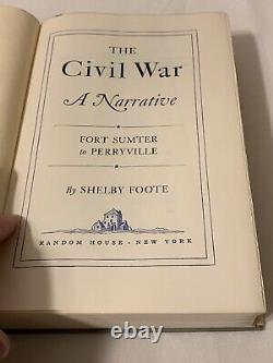 1958 The Civil War A Narrative Vol 1 Shelby Foote SIGNED 1st Print (Later DJ)