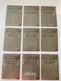 1962 TOPPS civil war news trading cards. SET of 71 TOTAL. Out of 88