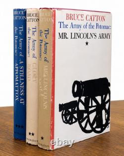 1962 US CIVIL WAR Bruce Catton,'The Army of the Potomac', Vols. 1-3. Vg HBDJ