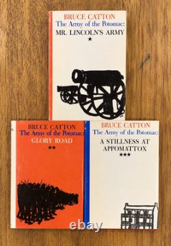 1962 US CIVIL WAR Bruce Catton,'The Army of the Potomac', Vols. 1-3. Vg HBDJ