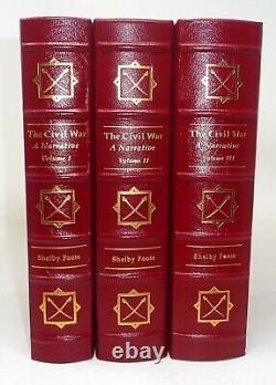 1991 Set 3 Leather Signed Shelby Foote Civil War