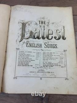 19th Century Bound Sheet Music Album 1870s Post Civil War Americana