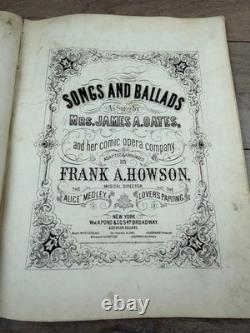 19th Century Bound Sheet Music Album 1870s Post Civil War Americana