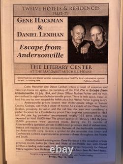 2008 1st Ed. Signed 2x Gene Hackman Escape from Addersonville Novel Civil War