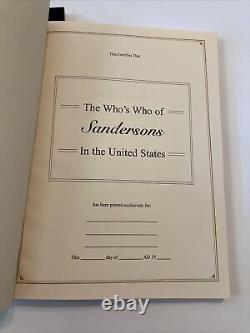 2 Sandersons Family Geneology Ancestry The Whos Who Since the Civil War Books