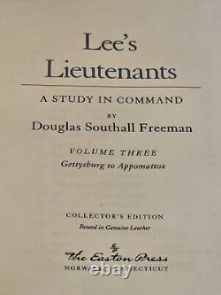 3 Vol Easton Press LEE'S LIEUTENANTS A Study in Command Douglas Southall Freeman