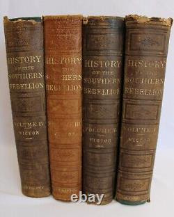 ANTIQUE 1st. ED. 4 VOL. CIVIL WAR SET -HISTORY OF THE SOUTHERN REBELLION-VICTOR