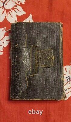 ATQ Pocket Bible NT 1850 Leather Bound Pre Civil War Cowboy Days RARE Wild West