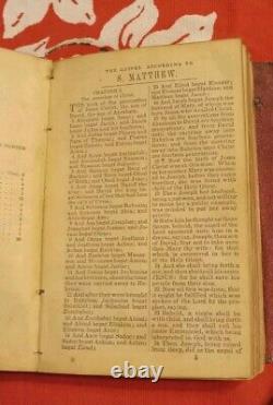ATQ Pocket Bible NT 1850 Leather Bound Pre Civil War Cowboy Days RARE Wild West