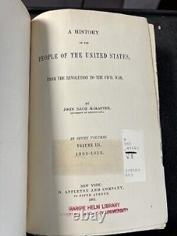 A History Of The People Of The U. S, from the Revolution to Civil War 6/7 Vols