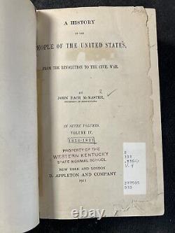 A History Of The People Of The U. S, from the Revolution to Civil War 6/7 Vols