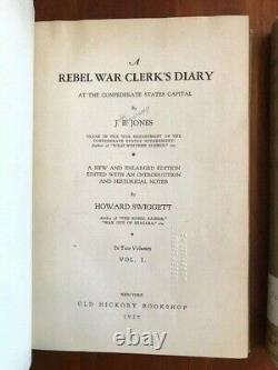 A Rebel War Clerk's Diary at the Confederate State Capital 2 Vols. 1935 JB Jones
