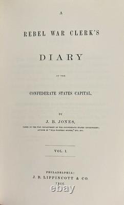 A Rebel War Clerk's Diary by John B. Jones 2 Vols. Collector's Library