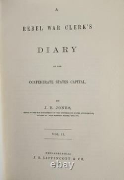 A Rebel War Clerk's Diary by John B. Jones 2 Vols. Collector's Library