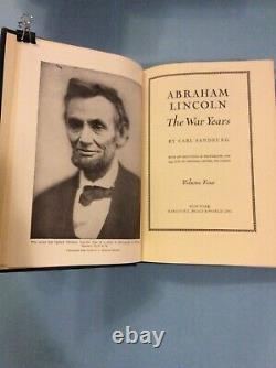 Abraham Lincoln The War Years. Carl Sandburg. 4 Vol. Set. 3/dust Jacket. 1939