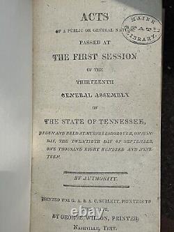 Acts of Tennessee 1819-1877 Laws Passed Set Volumes Civil War General Assembly