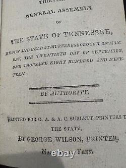 Acts of Tennessee 1819-1877 Laws Passed Set Volumes Civil War General Assembly