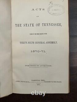 Acts of Tennessee 1819-1877 Laws Passed Set Volumes Civil War General Assembly